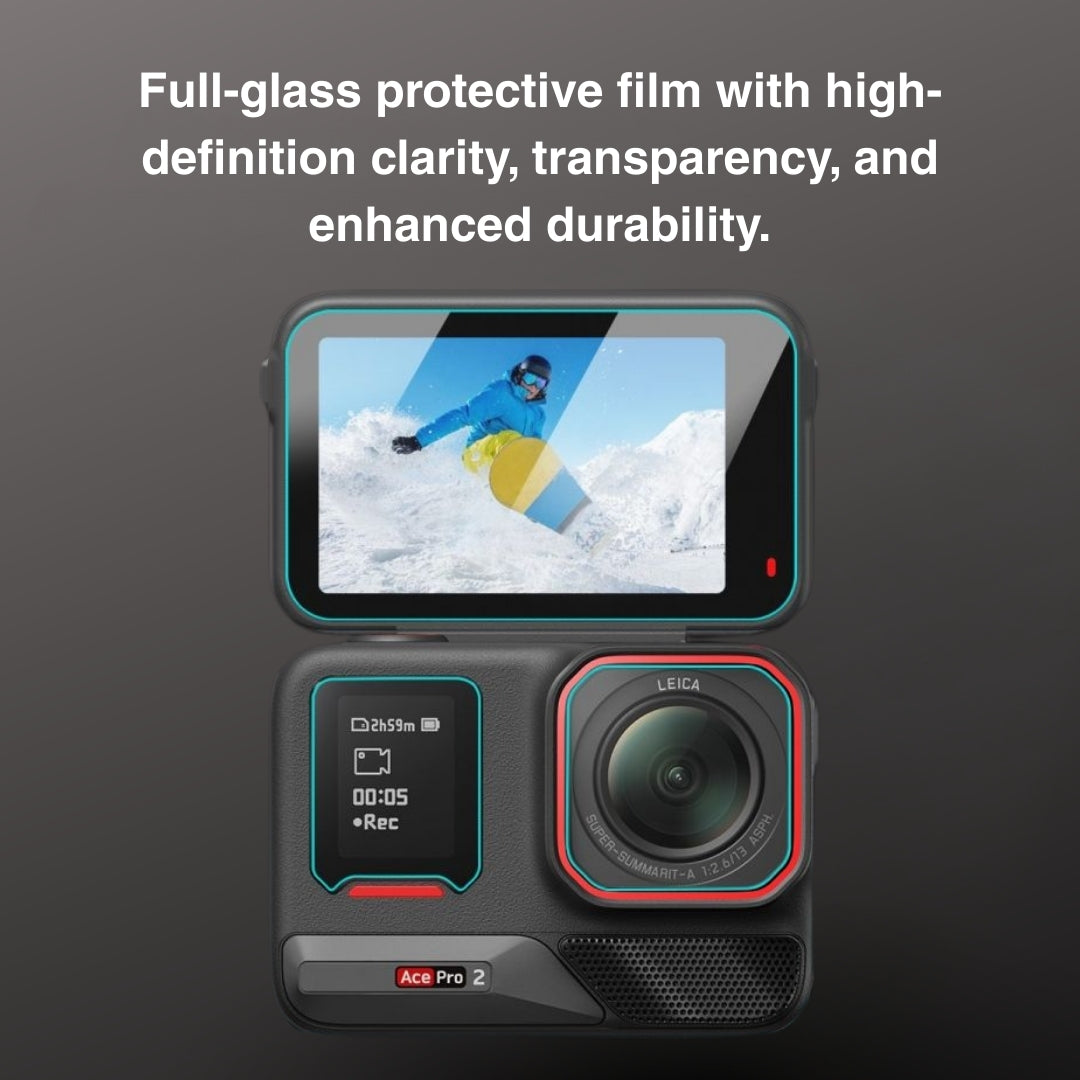 Protector de vidrio templado Insta360 Ace Pro para lentes y pantallas LCD