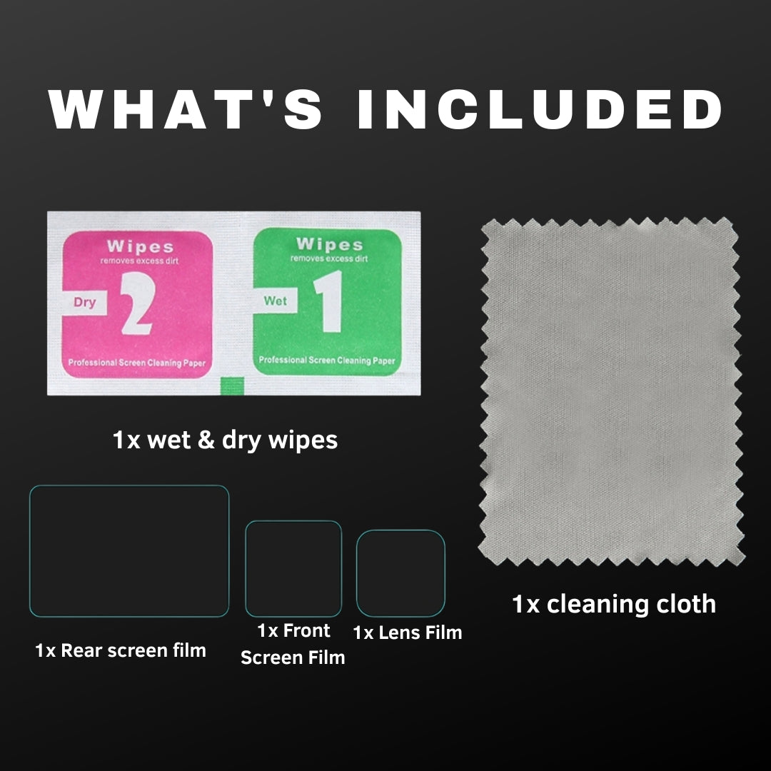 Protector de cristal templado GoPro Hero Black 9/10/11/12 para lente y pantalla LCD