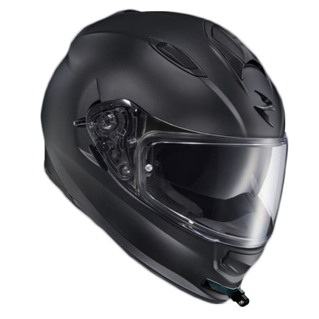 mounting gopro to scorpion helmet MotoRadds FLEX Slim Universal Flexible Bendable Helmet Chin Mount Raven Black