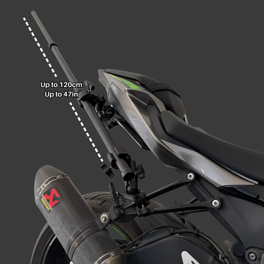 Hyper-Stable Dual-Point 360º Extendable Selfie Stick for Motorcycles