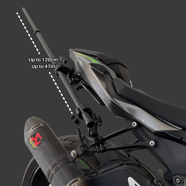 Hyper-Stable Dual-Point 360º Extendable Selfie Stick for Motorcycles