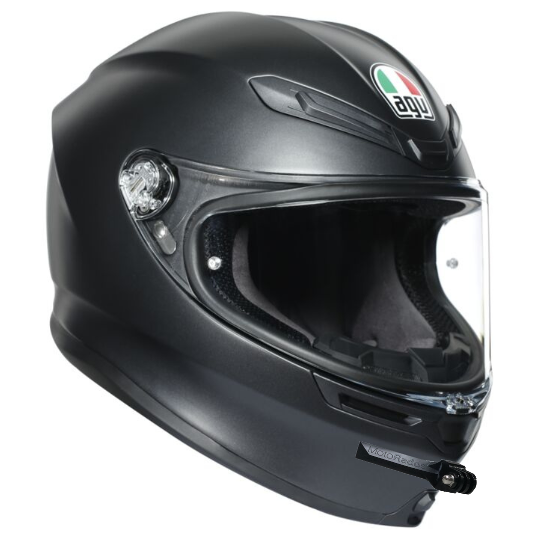 GoPro helmet chin mount for AGV K6, front side angle view