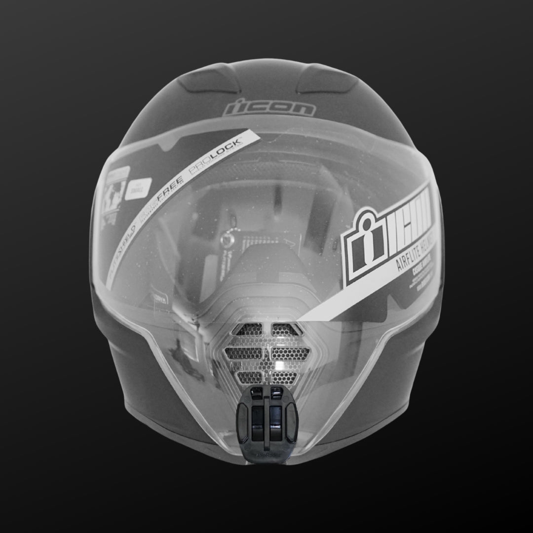 MotoRadds helmet chin mount for ICON Airflite