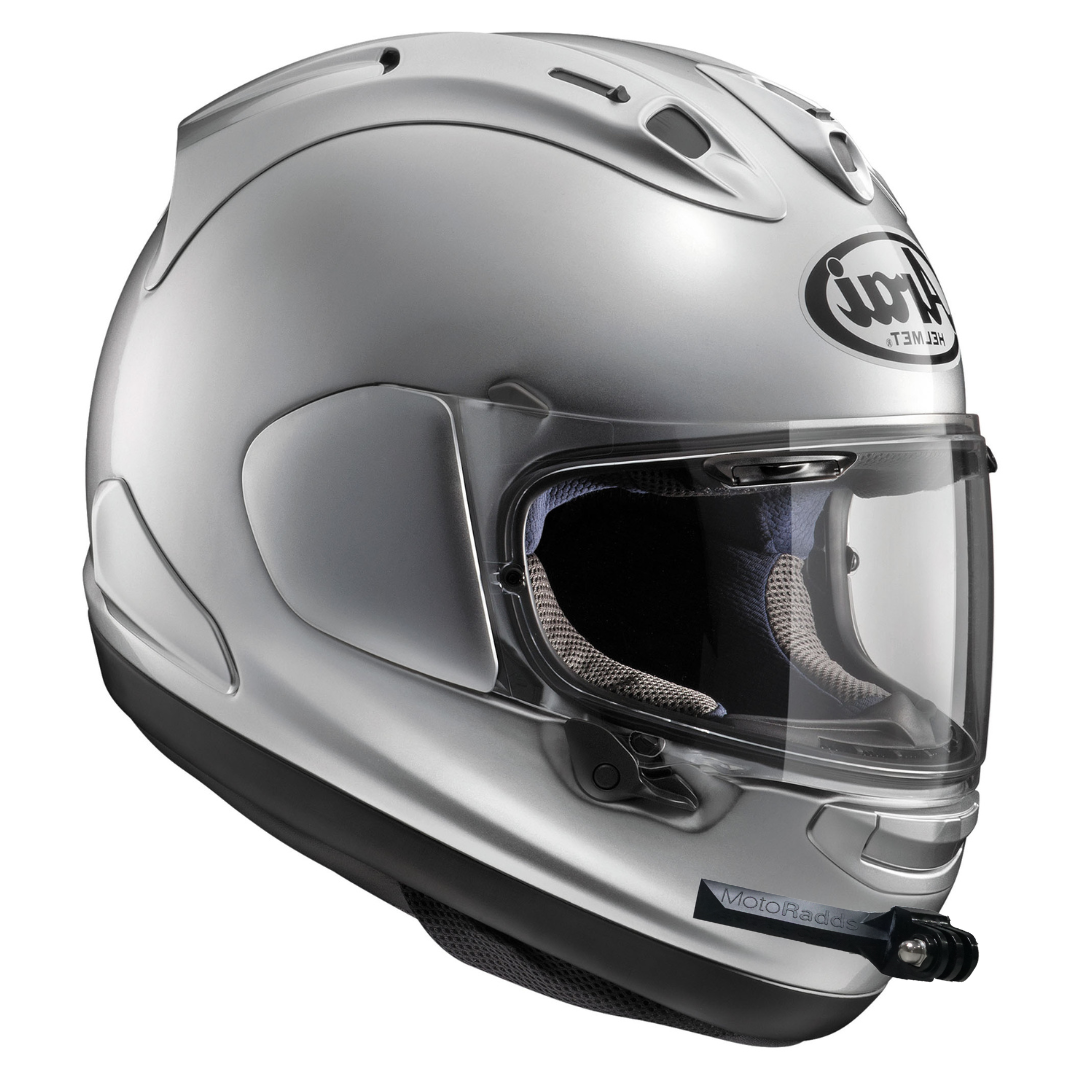 GoPro helmet chin mount for ARAI Corsair X, front side angle view