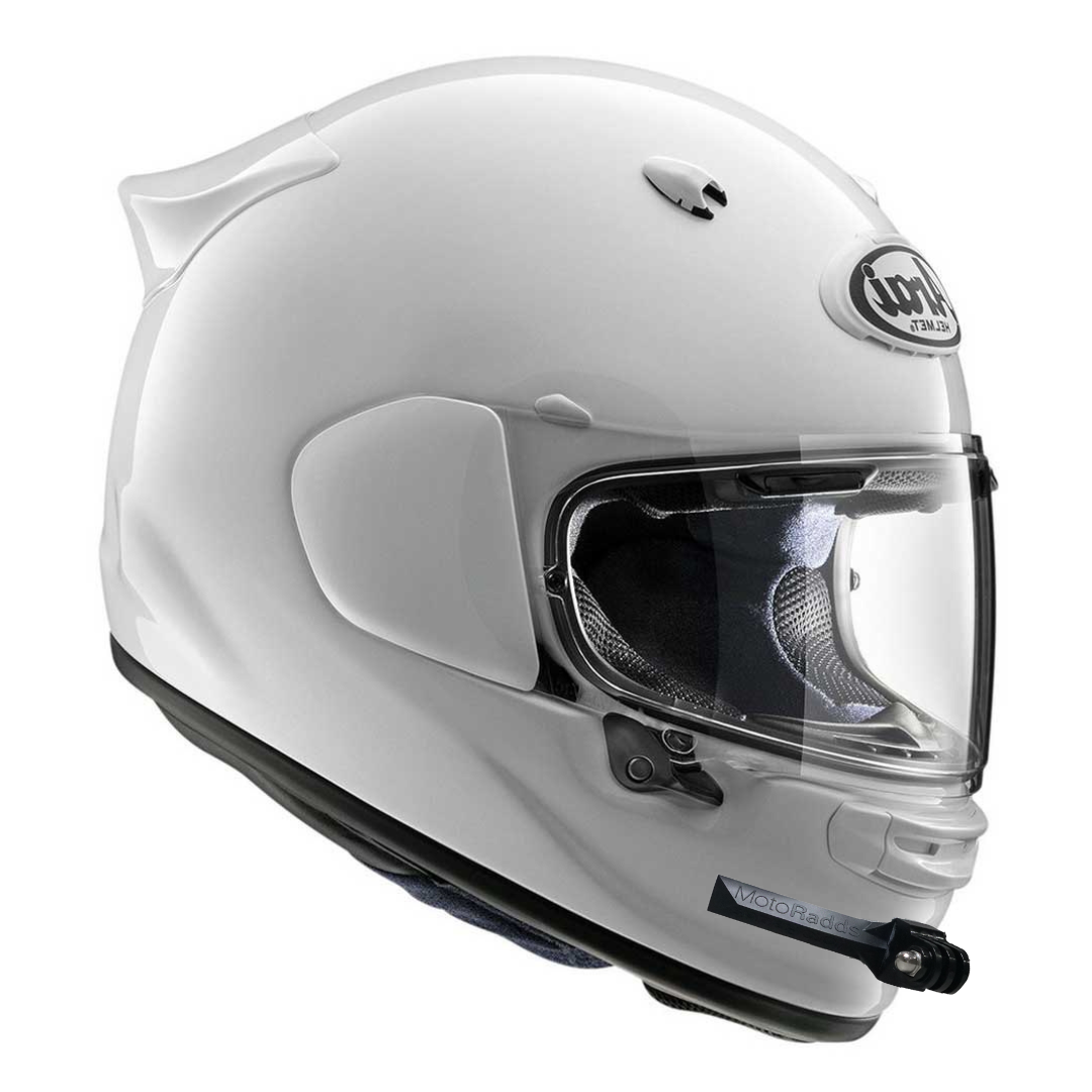 GoPro helmet chin mount for ARAI Quantic, front side angle view