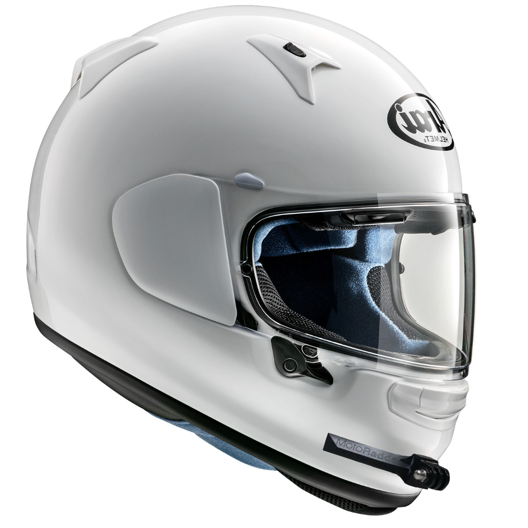 GoPro helmet chin mount for ARAI Regent X, front side angle view