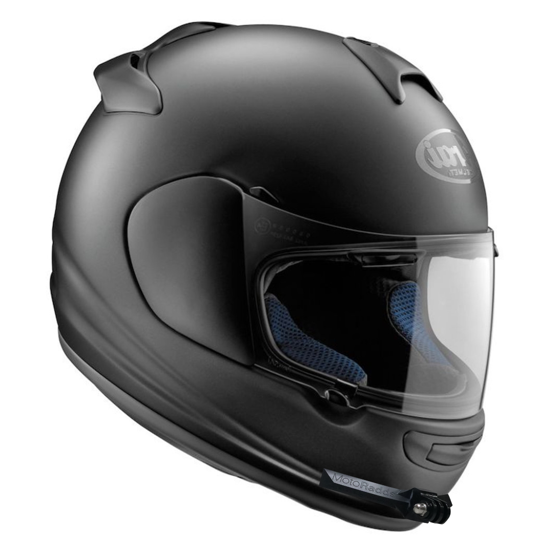 GoPro helmet chin mount for ARAI Vector 2, front side angle view