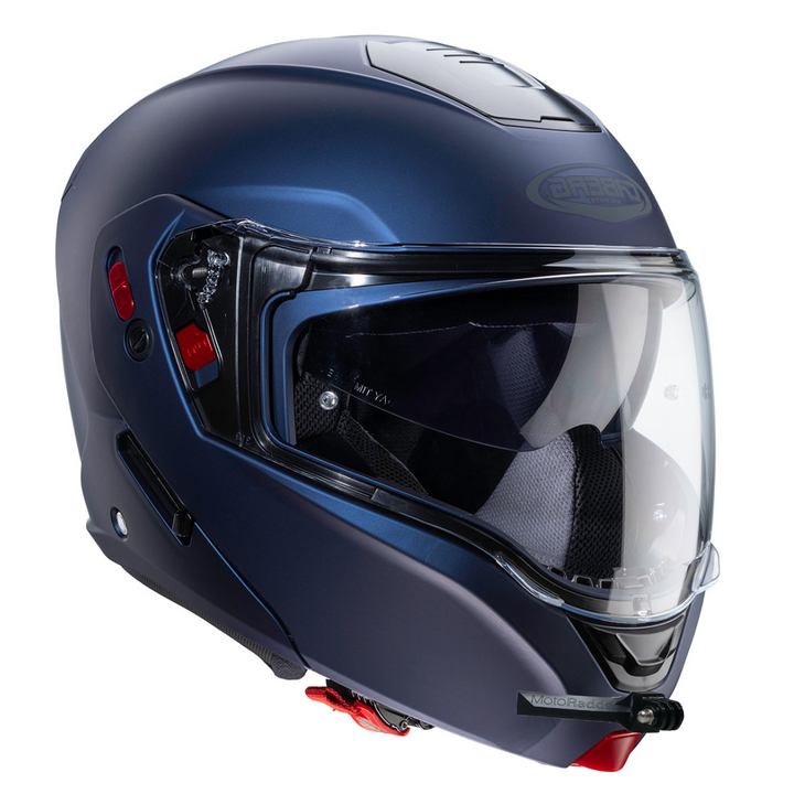 GoPro helmet chin mount for CABERG Horus X, front side angle view