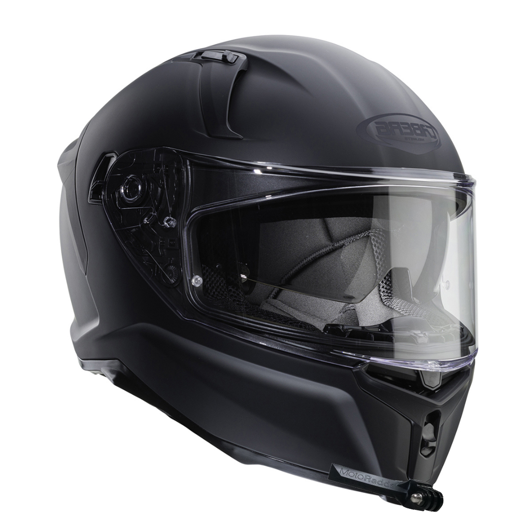 GoPro helmet chin mount for CABERG Avalon X, front side angle view