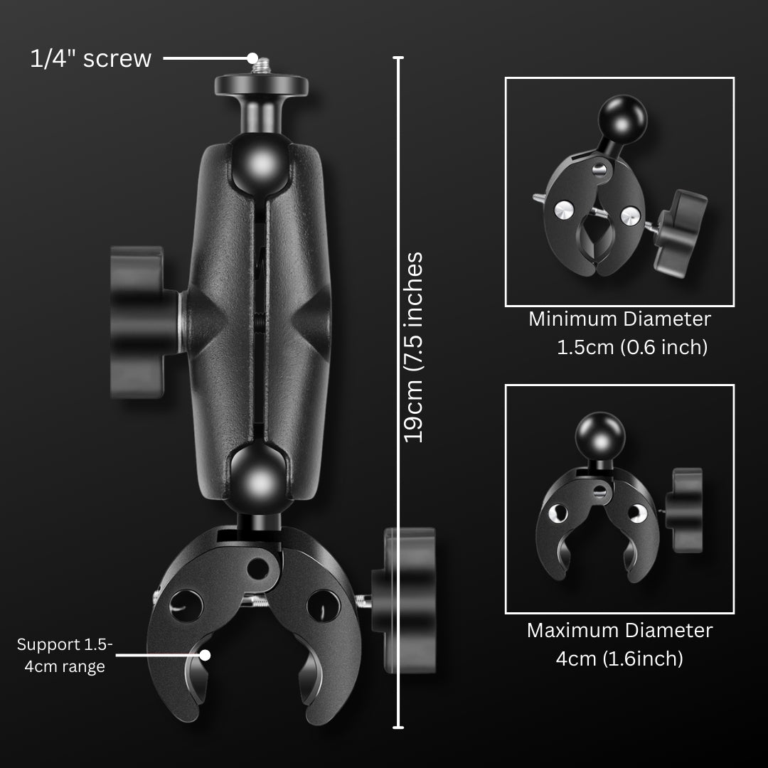 Universal Crab Claw Clamp Mount for GoPro, Insta360, and DJI Action Cameras