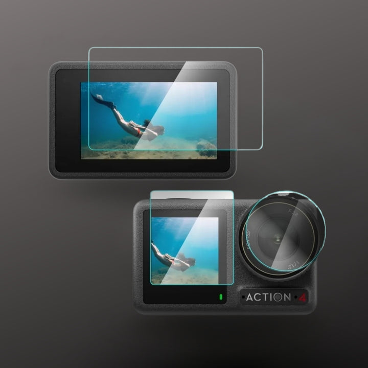 Tempered Glass Screen and Lens Protector for DJI Osmo Action 4