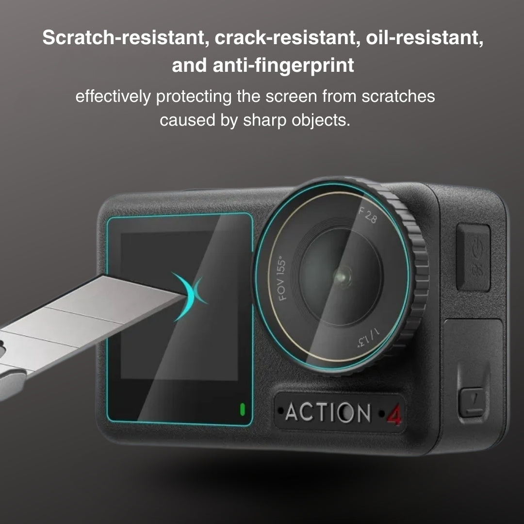 Tempered Glass Screen and Lens Protector for DJI Osmo Action 4