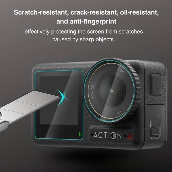 Tempered Glass Screen and Lens Protector for DJI Osmo Action 4