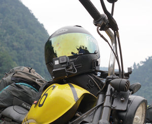 MotoRadds Helmet Chin Mount with GoPro on Vietnam motorcycle