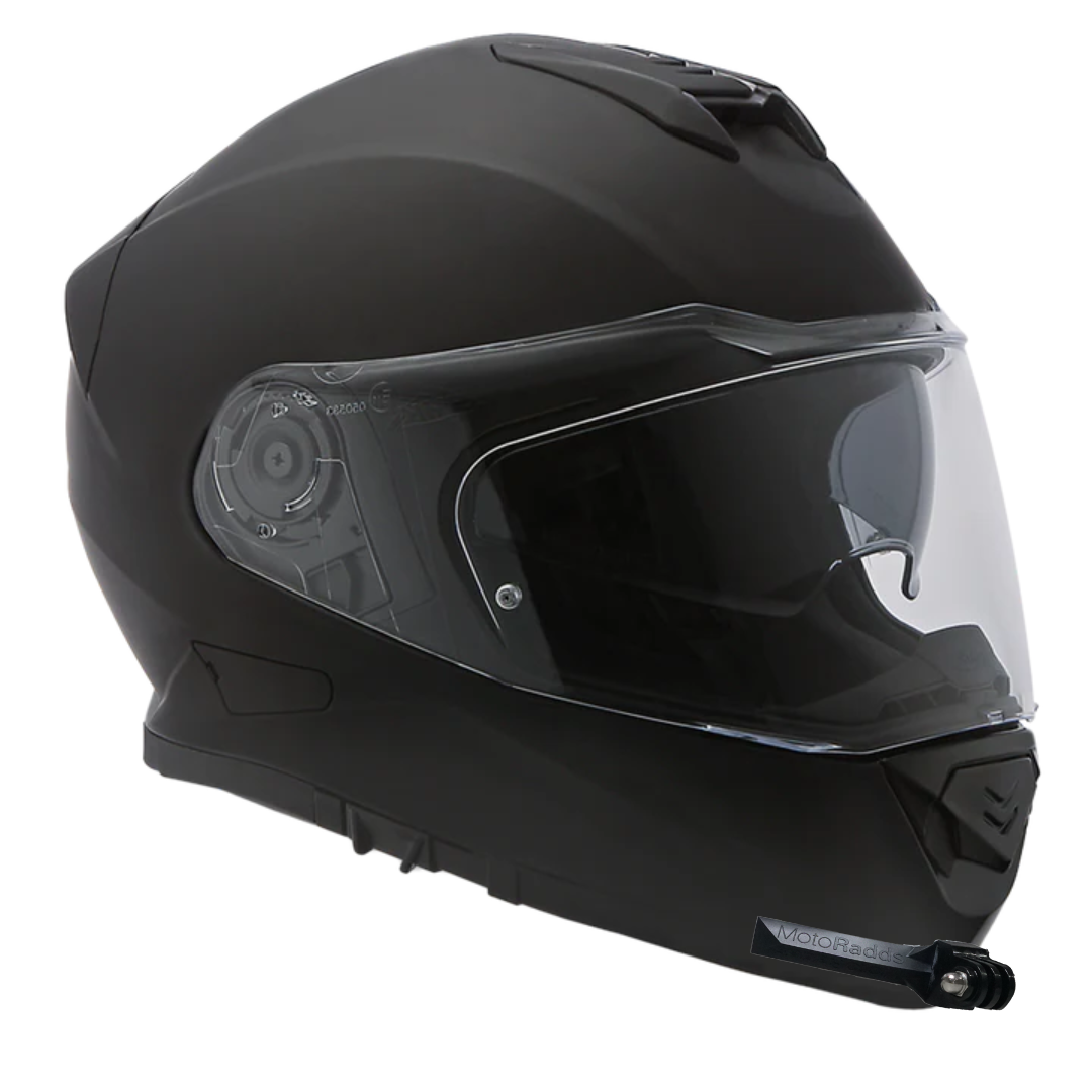 daytona glide motorcycle helmet MotoRadds FLEX Slim Universal Flexible Bendable Helmet Chin Mount Raven Black