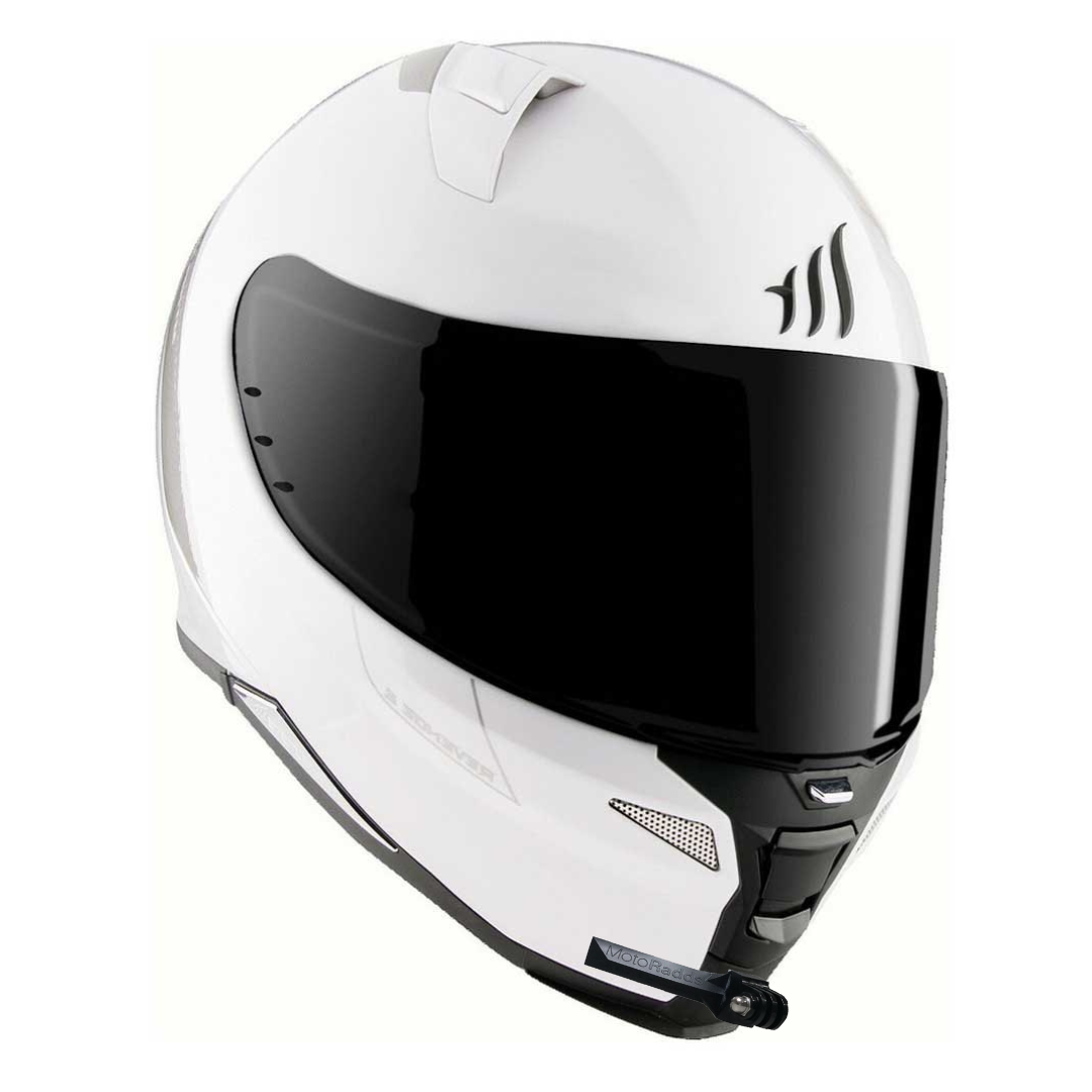 GoPro helmet chin mount for MT Revenge, front side angle view