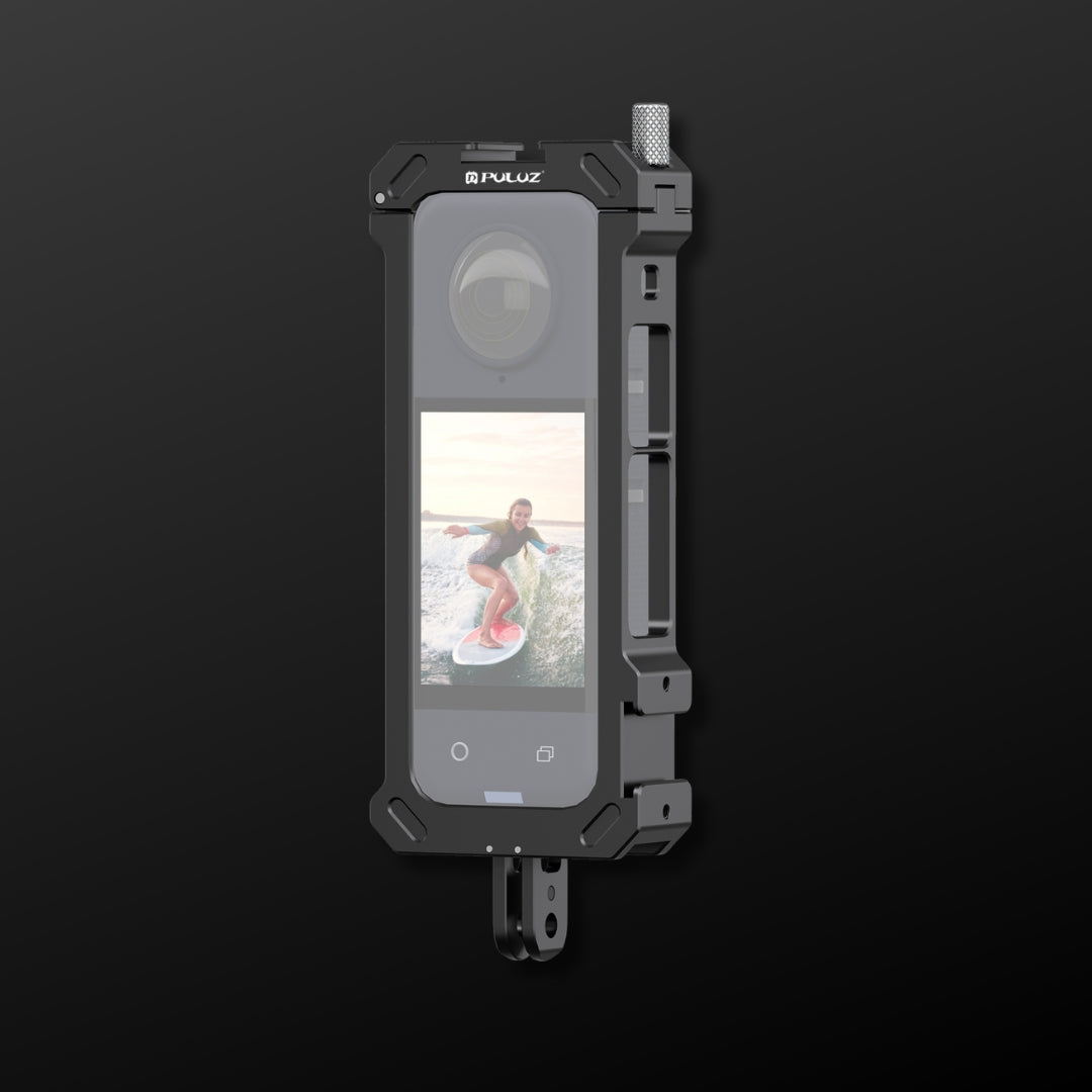 Metal Protective Housing Cage for Insta360 X4 with Cold Shoe Base and Tripod Adapter