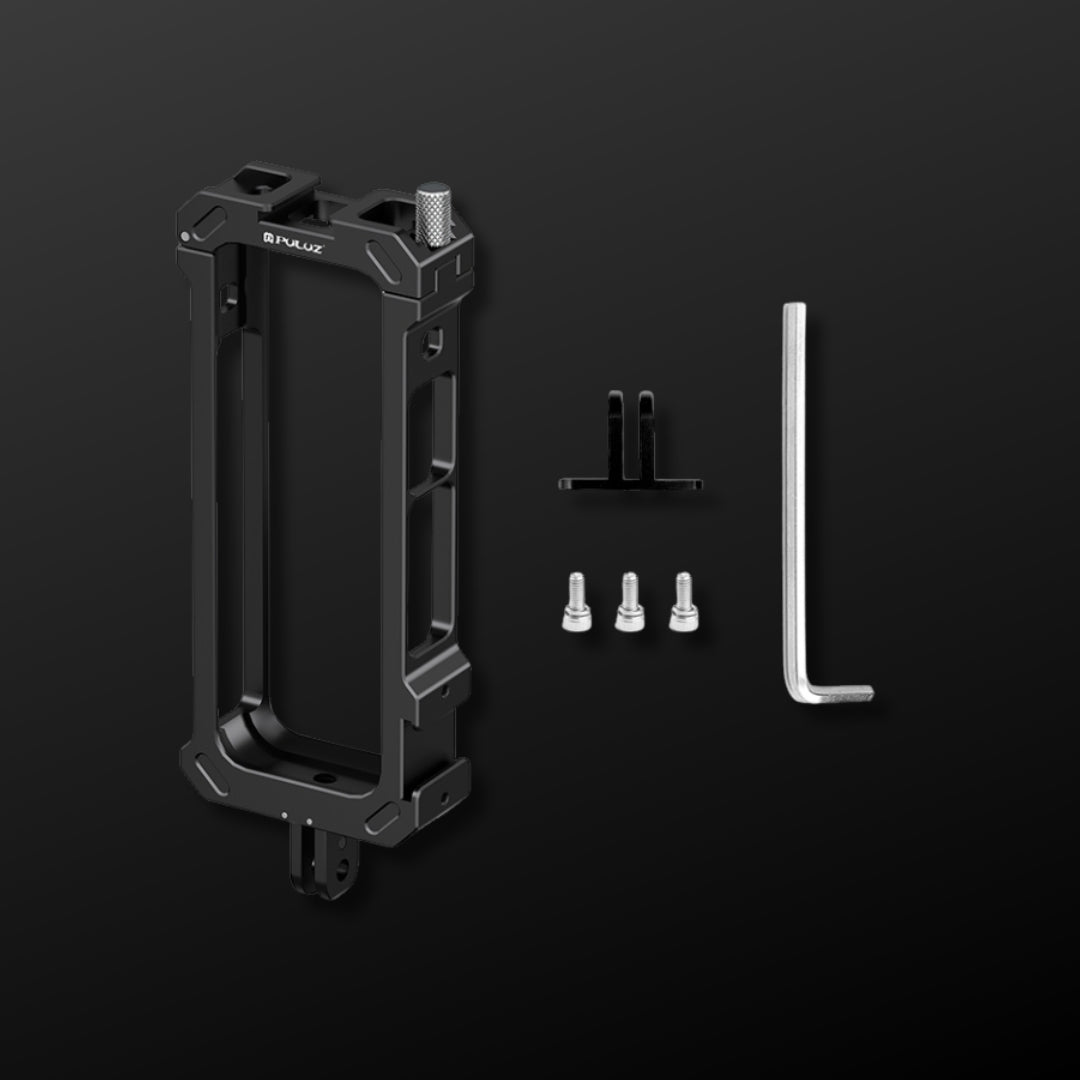 Metal Protective Housing Cage for Insta360 X4 with Cold Shoe Base and Tripod Adapter