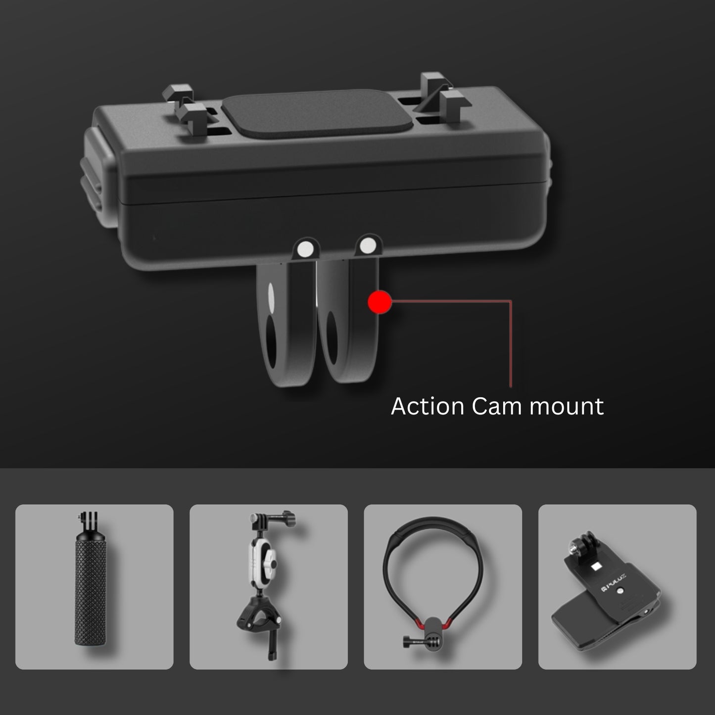 Quick Release Magnetic Base Mount for Insta360 Ace Pro/X4 (Black)