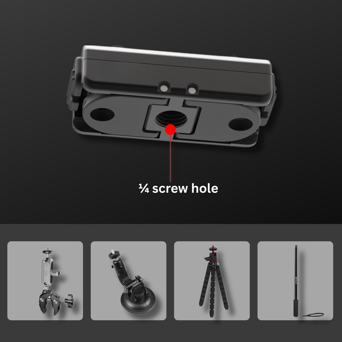 Quick Release Magnetic Base Mount for Insta360 Ace Pro/X4 (Black)