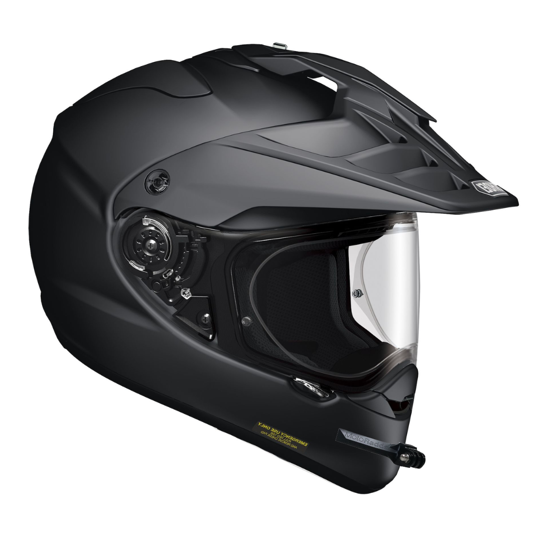 GoPro helmet chin mount for SHOEI HORNET X2, front side angle view