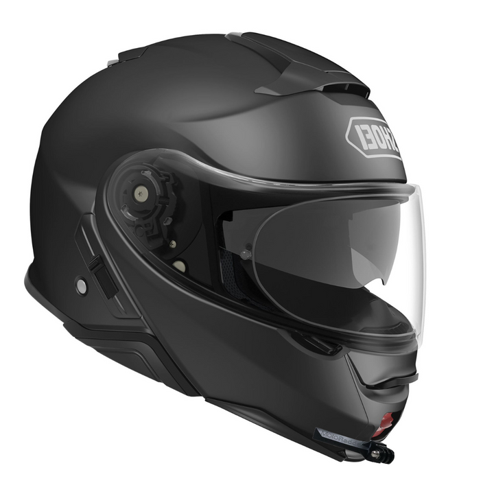 GoPro helmet chin mount for SHOEI NEOTEC II, front side angle view