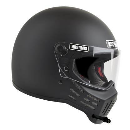 GoPro helmet chin mount for SIMPSON M30 Bandit, front side angle view
