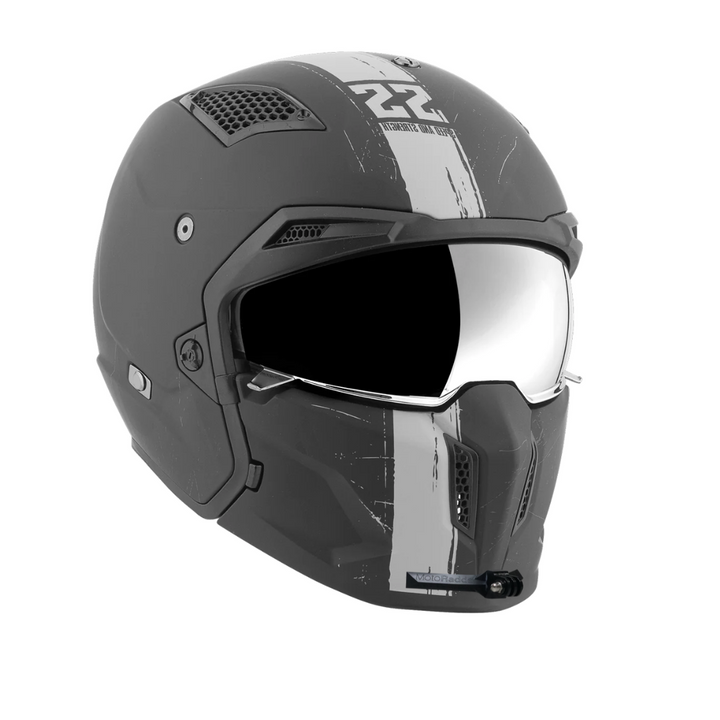 GoPro helmet chin mount for SPEED AND STRENGTH SS2400, front side angle view