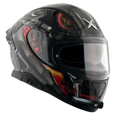 GoPro helmet chin mount for AXOR APEX, front side angle view