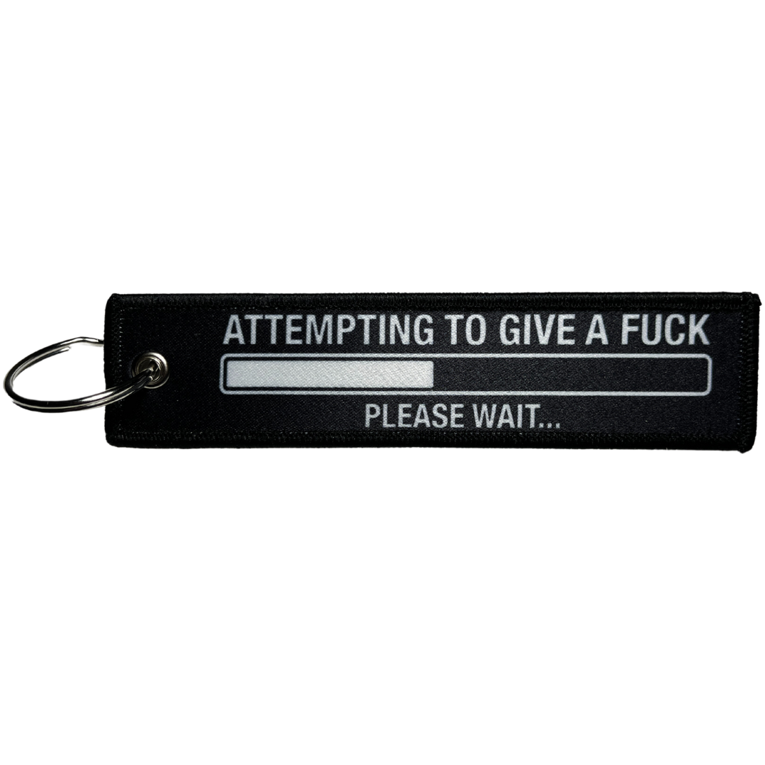 "Attempting to Give a Fuck" Textile Keytag