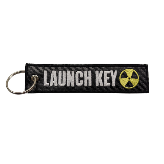 "Launch Key" Carbon Fiber Style Keytag