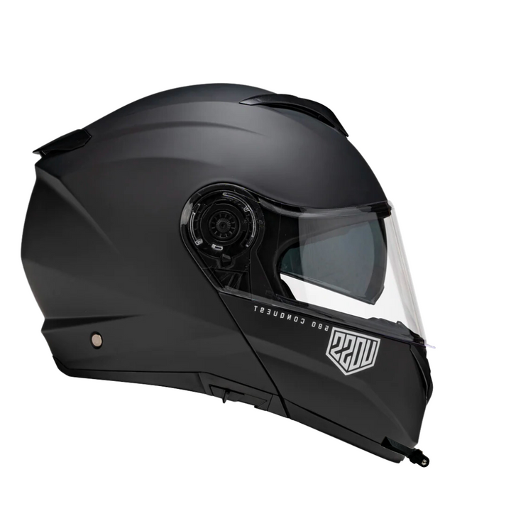 GoPro helmet chin mount for VOSS 580, front side angle view