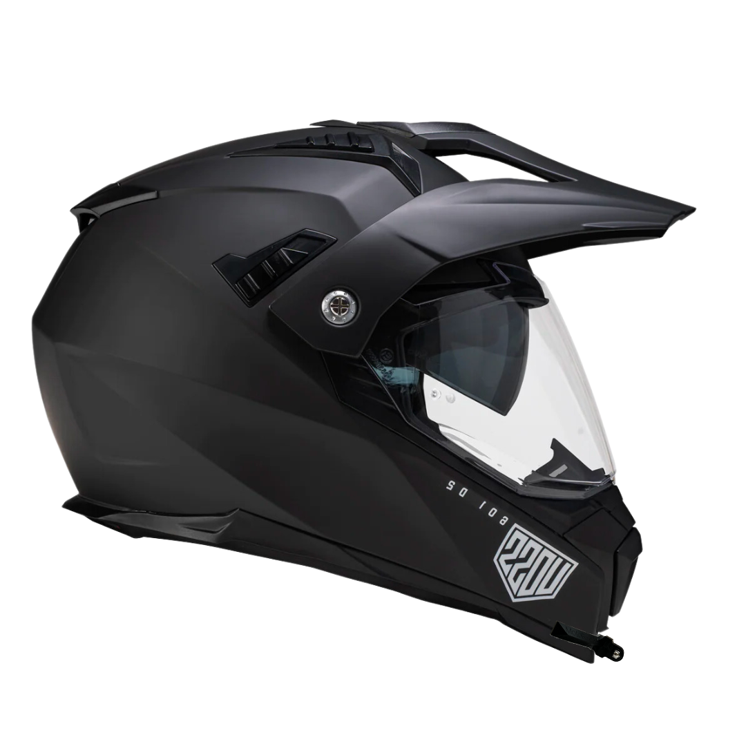 GoPro helmet chin mount for VOSS 601 D2, front side angle view