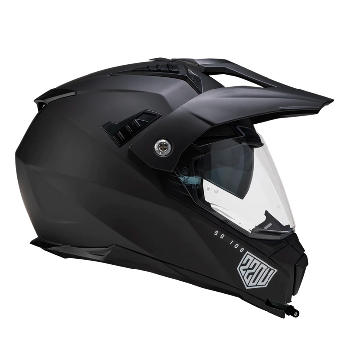 GoPro helmet chin mount for VOSS 601 D2, front side angle view