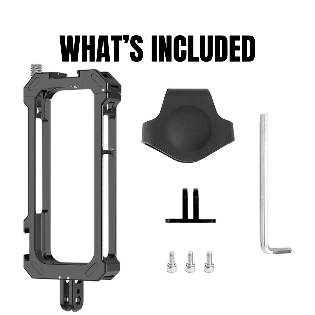 Metal Protective Housing Cage for Insta360 X3 with Cold Shoe Base and Tripod Adapter