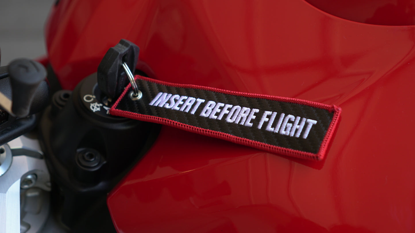 Insert Before Flight Carbon Fiber Key Tag